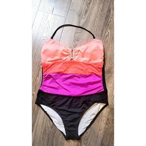 a.n.a. Slimmimg Ruched One Piece Swimsuit Women's Size 12